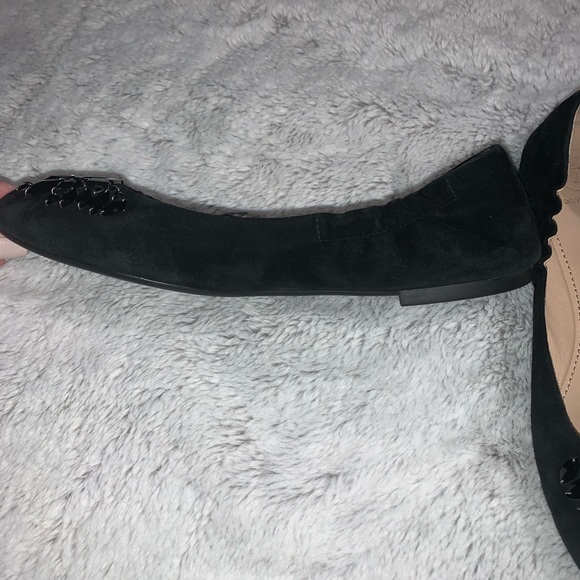 Tory Burch Delphine Black Suede Flats - Picture 4 of 8